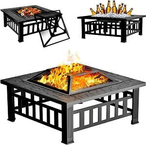 Fire Pit for Outside 32 Inches Fire Pits Table Wood Burning
