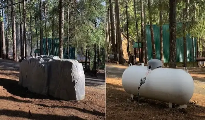 how to hide a large propane tank