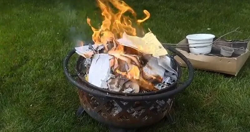 is it safe to burn paper in a fire pit