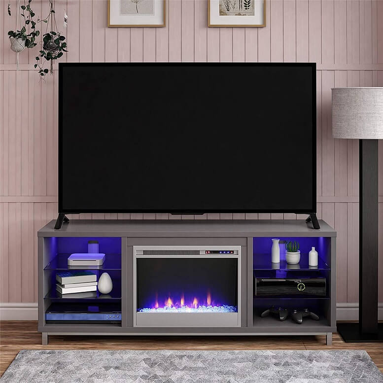 do tv stands with fireplaces give off heat