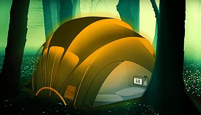 can you put a fire pit in a tent