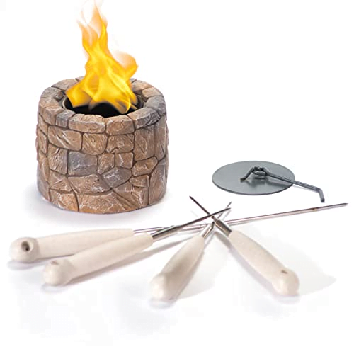 Tabletop Fire Pit Bowl with Roasting Sticks