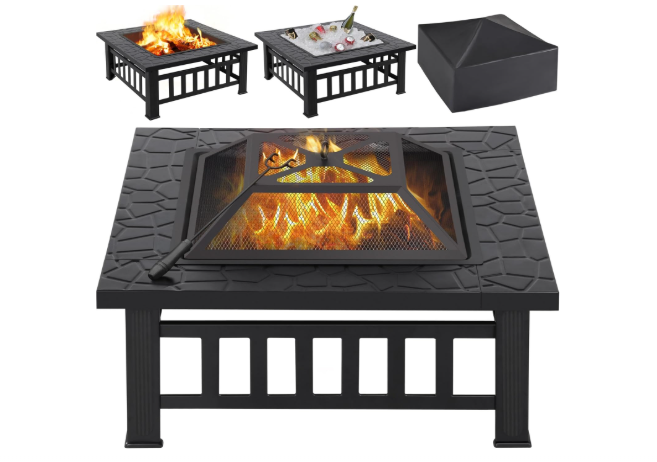 Yaheetech Multifunctional Fire Pit Table