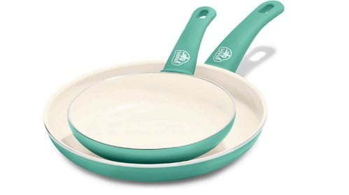 GreenLife Soft Grip Healthy Ceramic Nonstick 7 and 10 inch Frying Pan Skillet Set