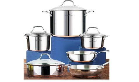 HOMICHEF 10-Piece Nickel Free Stainless Steel Cookware