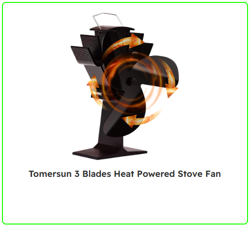 Tomersun 3 Blades Heat Powered Stove Fan