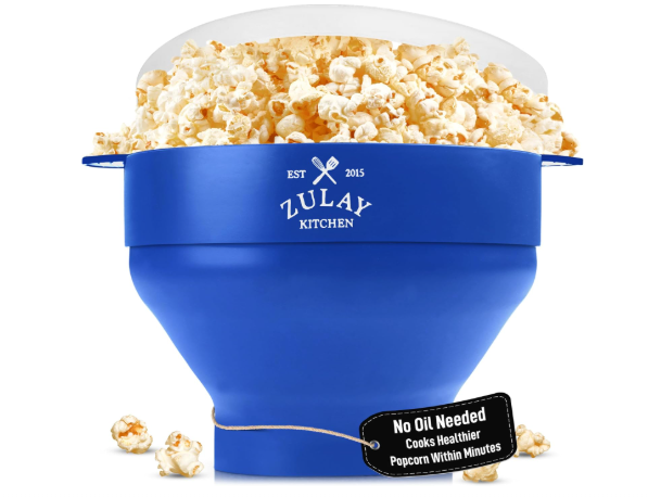 Zulay Microwave Popcorn Popper Bowl Maker with Lid