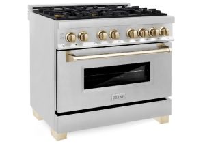 ZLINE Autograph Edition 36" 4.6 cu. ft. Dual Fuel Range with Gas Stove