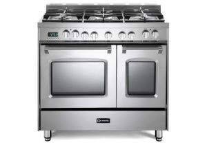 Verona VPFSGE365DSS 36" Prestige Series Freestanding Dual Fuel Range with Double Oven 