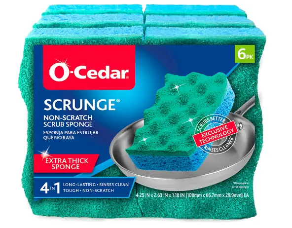 O-Cedar Scrunge Multi-Use (Pack of 6) Non-Scratch