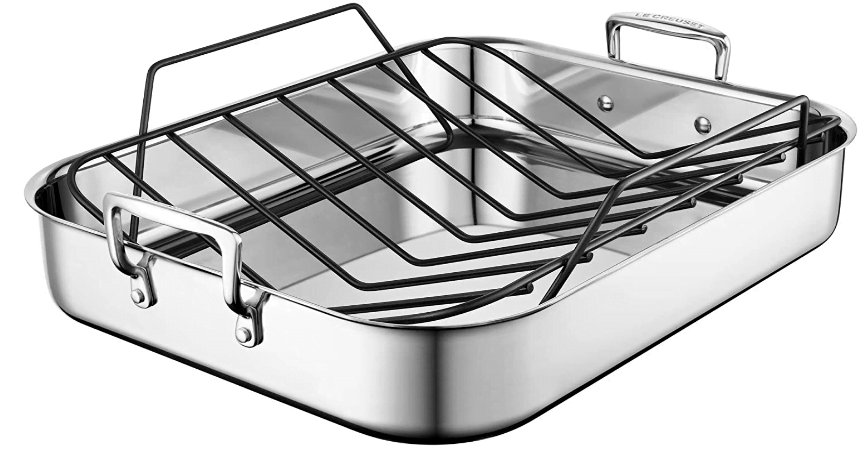 Le Creuset Stainless Steel Roasting Pan with Nonstick Rack