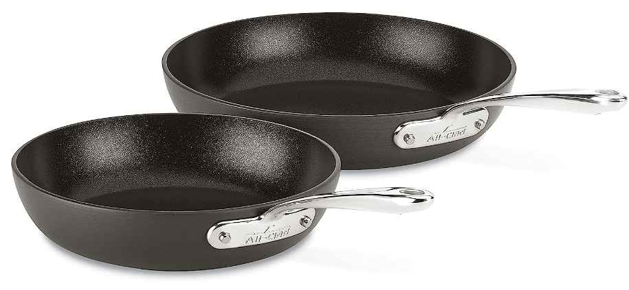 All-Clad Essentials Hard Anodized Nonstick 2 Piece Fry Pan Set