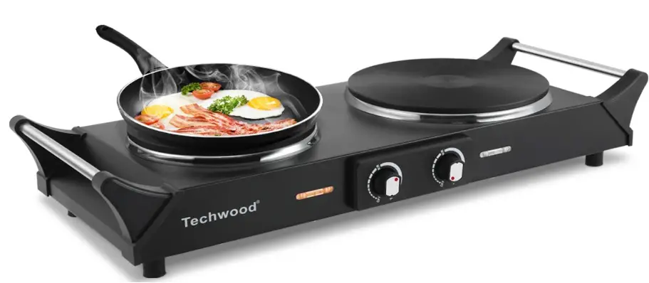 Techwood 1800W Hot Plate Portable Electric Stove Countertop Double Burner
