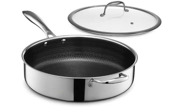 HexClad Hybrid Nonstick 5.5-Quart Deep Sauté Pan