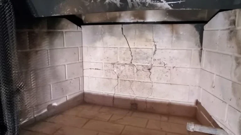 repair cracks in the fireplace