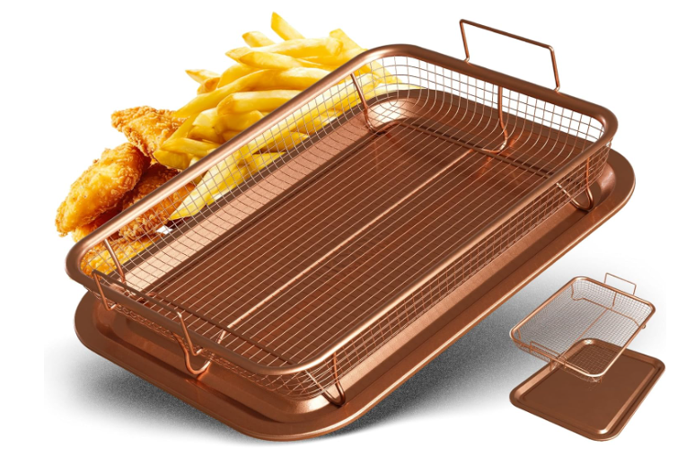 Home Warehouse Premium Carbon Steel Air Fryer Basket for Oven