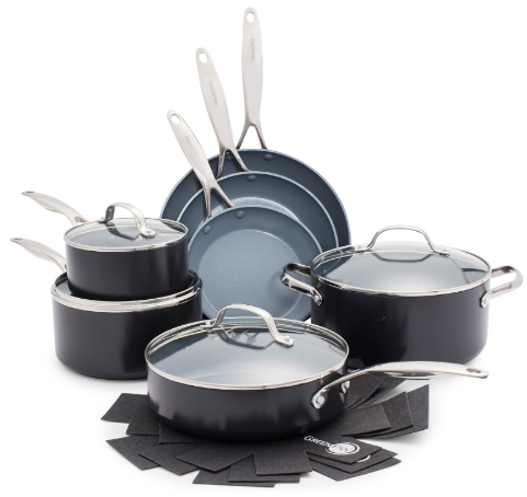 GreenPan Valencia Pro Hard Anodized 11 Piece Cookware Pots and Pans Set