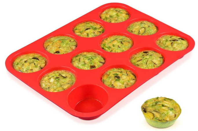 CAKETIME 12 Cups Silicone Muffin Pan