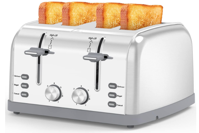 Toaster 4 Slice Retro Stainless Steel