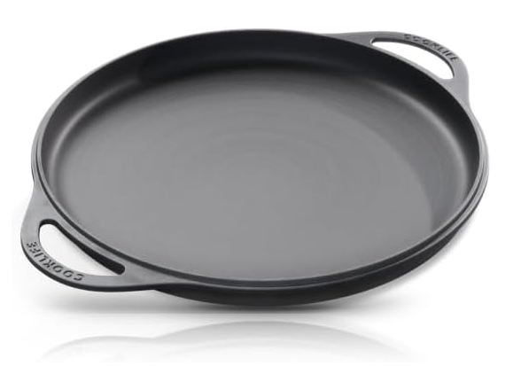 COOKLIFE 12 Inch Lightweight Pre-Seasoned Cast Iron Griddle