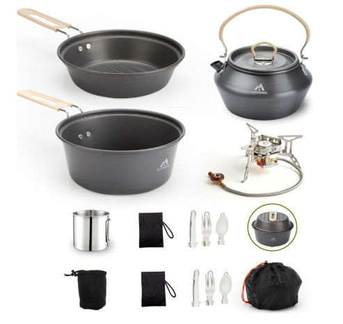 THTYBROS 17pcs Camping Cookware Kit