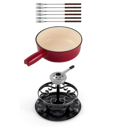 Swissmar Lugano Cast Iron Cheese Fondue Set