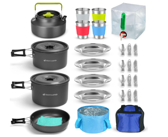 Odoland 29pcs Camping Cookware Mess Kit