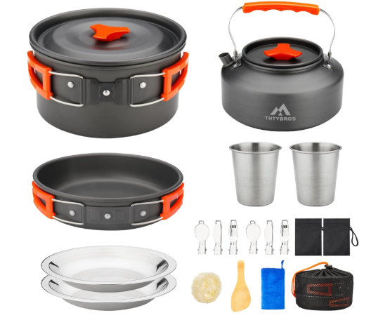 THTYBROS 17pcs Camping Cookware Kit