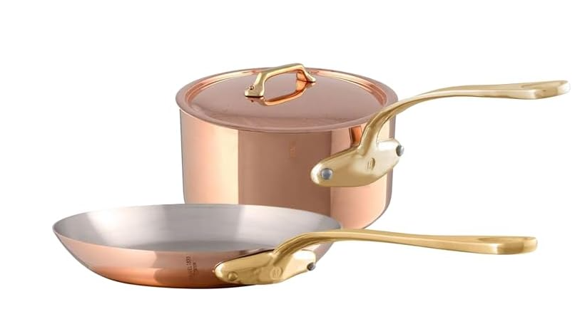 Mauviel M'Heritage 200 B 2mm Polished Copper Sauce Pan With Lid
