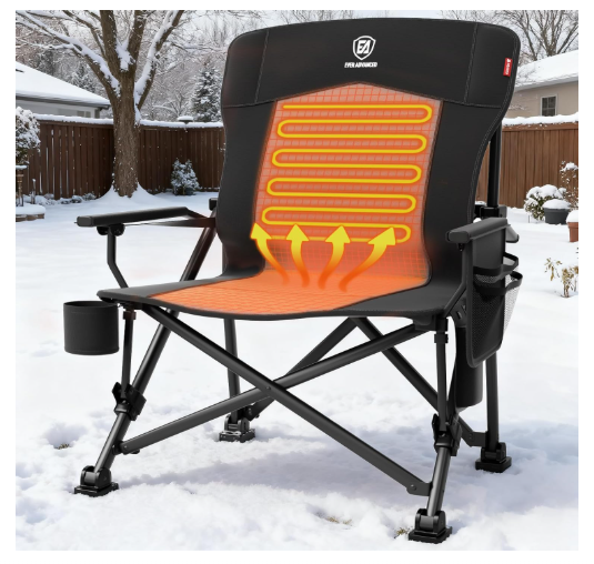 EVER ADVANCED Heated Oversized Foldable Camping Chair