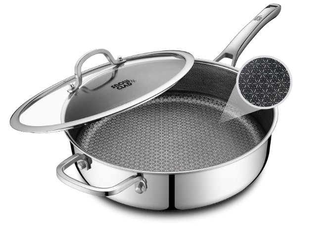SNOWCLAD Frying Pans Nonstick with Lid