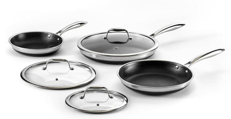 HexClad Hybrid Nonstick 6-Piece Fry Pan Set