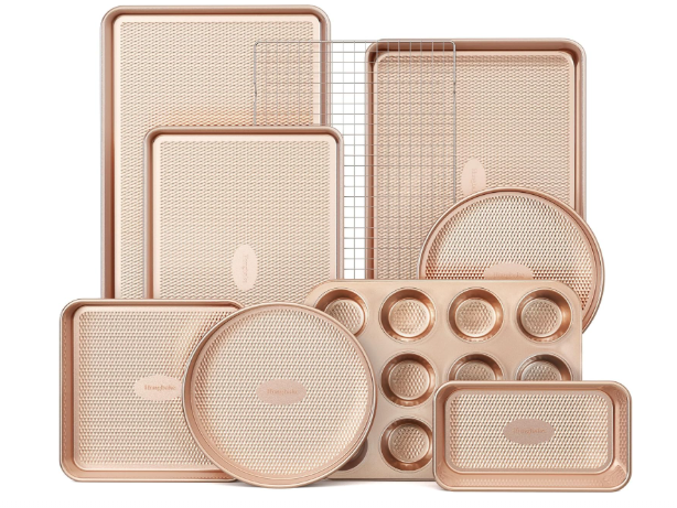 HONGBAKE 9-Piece Baking Pans Set Nonstick