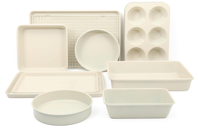 Martha Stewart Gallen 10 Piece Baking Pans Ceramic PFA Free Non Toxic Non