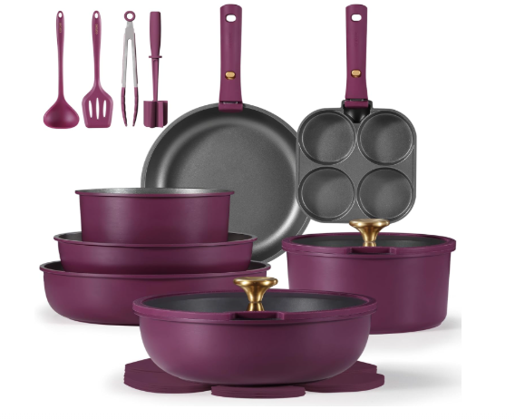 CAROTE 21pcs Pots and Pans Set