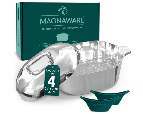 MAGNAWARE Cast Aluminum Oval Dutch Oven with Lid