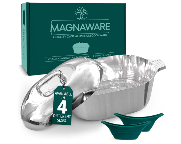 MAGNAWARE Cast Aluminum Oval Dutch Oven with Lid