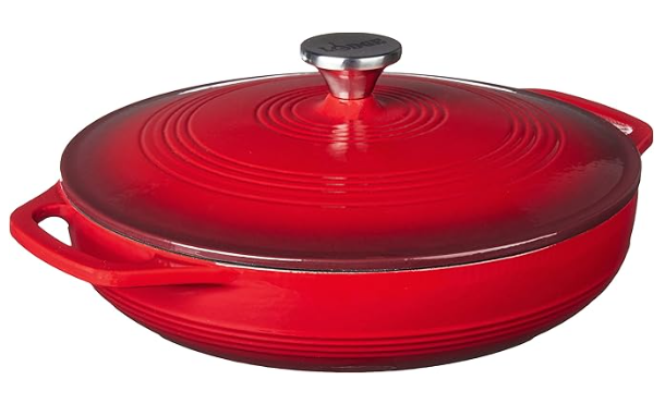 Lodge 3.6 Quart Enameled Cast Iron Oval Casserole With Lid