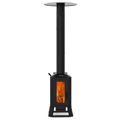 Wood Pellet Outdoor Patio Heater with Glass Viewing Window