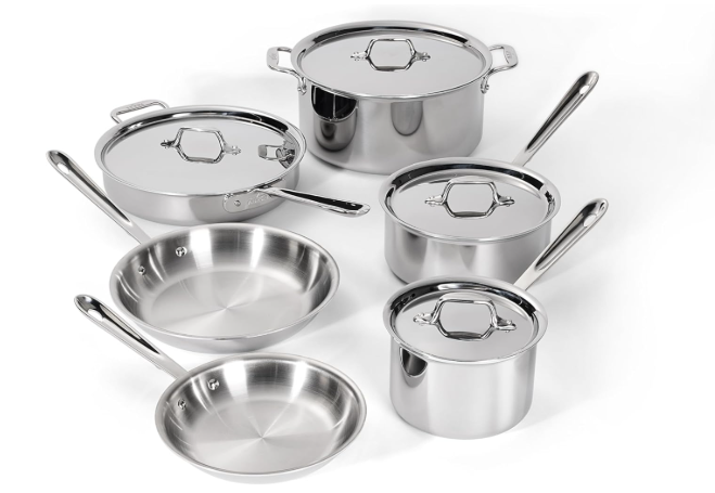 All-Clad D3 10-Piece Stainless Steel Cookware Set