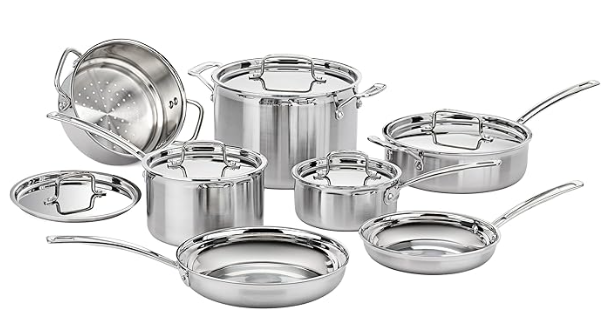 Cuisinart 12-Piece MultiClad Pro Triple Ply Stainless Steel Cookware Set