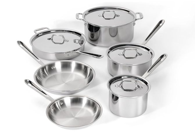 All-Clad D3 10-Piece Stainless Steel Cookware Set