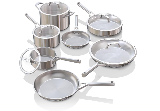Ninja EverClad Stainless Steel Cookware 12 Piece Pots & Pans Set