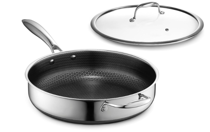 HexClad Hybrid Nonstick 4.5-Quart Deep Sauté Pan