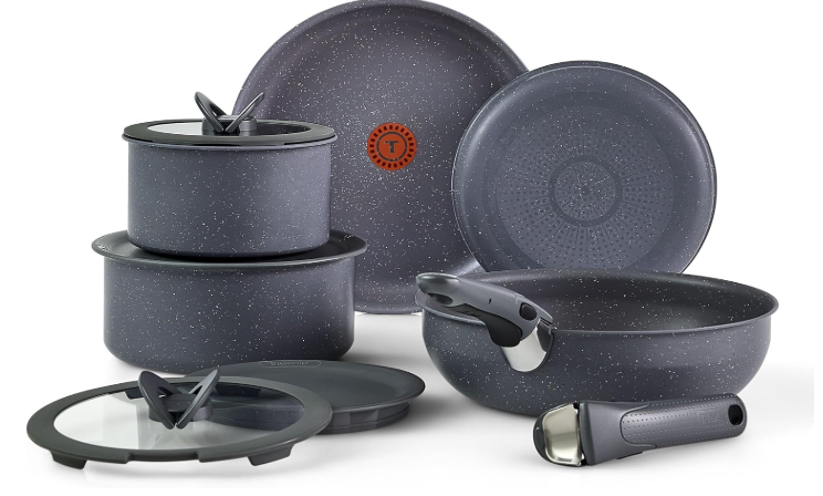 T-fal Ingenio Essentials Cookware Set with Detachable/Removable Handle