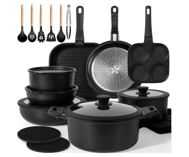 Nonstick Cookware Set Detachable Handle
