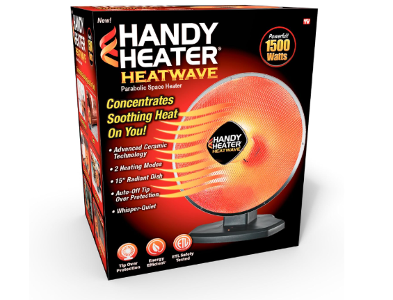 Handy Heater Heatwave Heat Dish Parabolic Space Heater