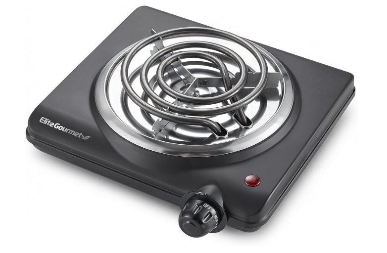 Elite Gourmet ESB100B Single Coiled Burner Hot Plate