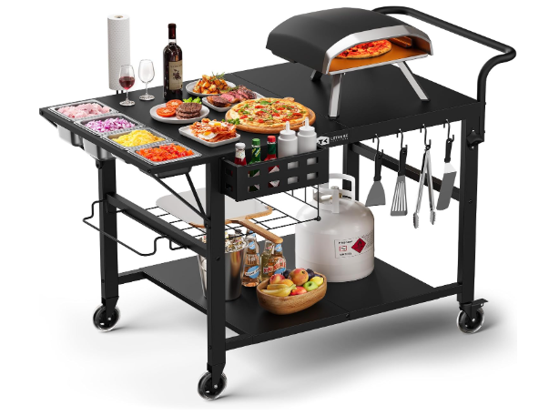 Pizza Oven Table Stand, Outdoor Grill Cart Table