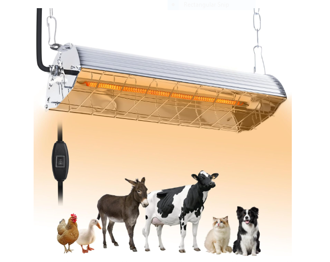 Fanspex 600W Hanging Heater for Poultry Chicken Coop Pet House Livestock